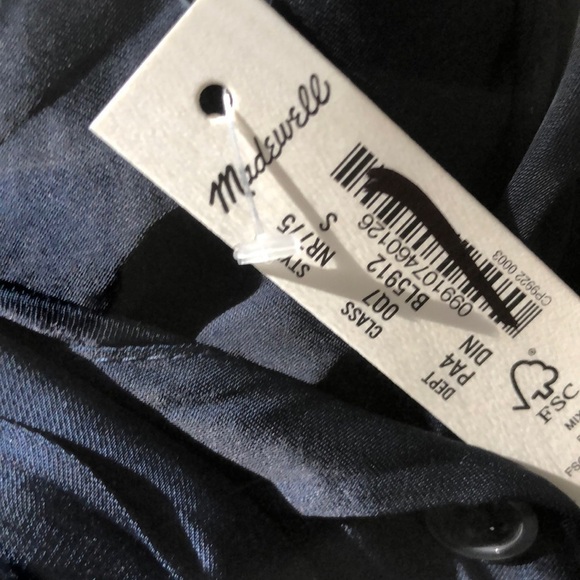 Madewell Button Front Utility Shirtdress in Satin Deep Indigo Blue NWT S - Picture 11 of 14